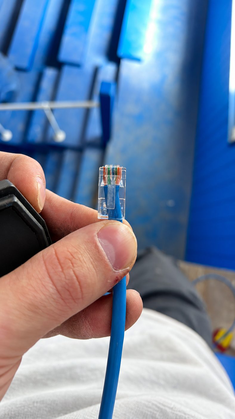 Terminating cat cable on site rather than relying on factory patch leads